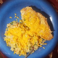 cheesy chicken and cauliflower rice medly