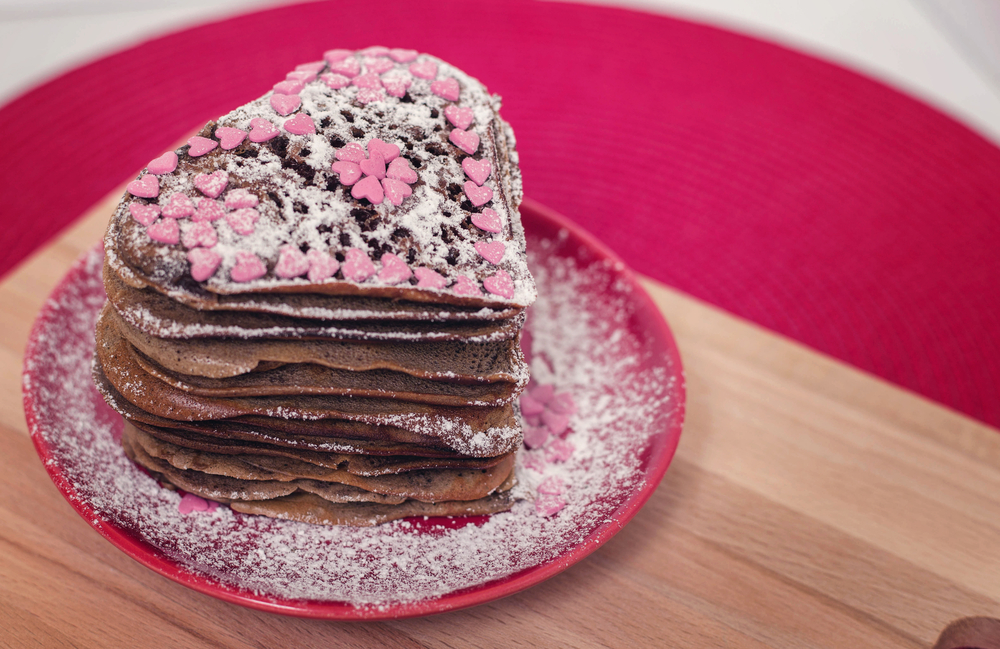 Chocolate Heart Pancakes