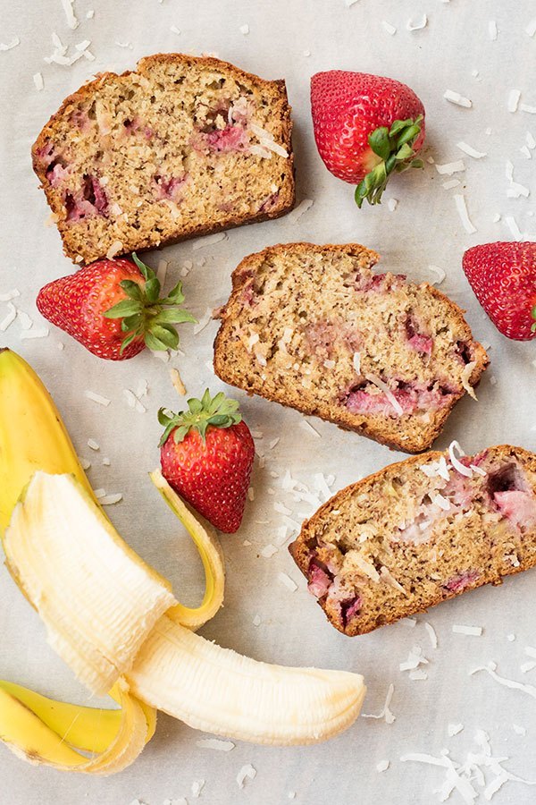 Strawberry Coconut Banana Bread