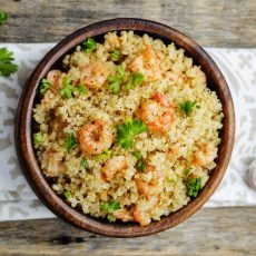 spicy garlic shrimp and quinoa