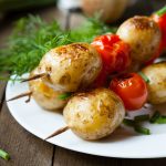 Roasted Cherry Tomato and Potato Skewers