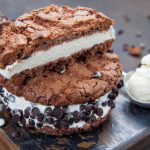 double chocolate chip ice cream sandwich