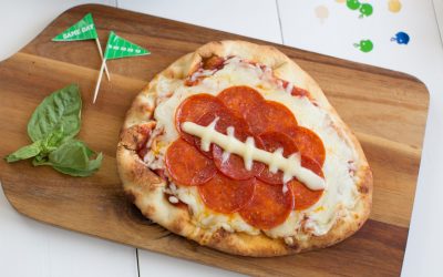 mini naan football pizza