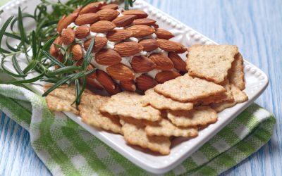 pinecone cheese ball with almonds