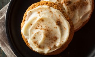pumpkin spice cookies with cream cheese frosting