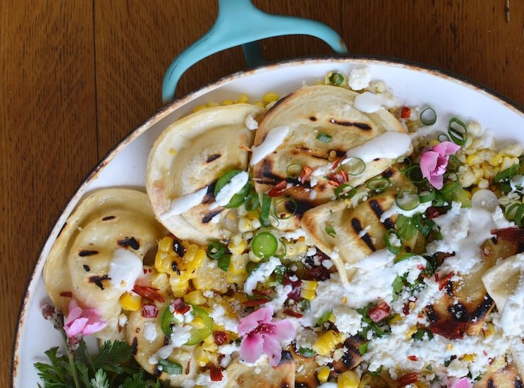 Grilled Spicy Pierogy Mexican Street Corn