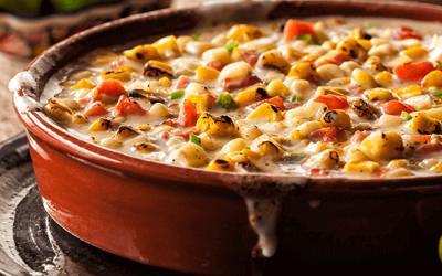 flame roasted corn jalapeno queso