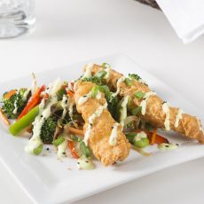 Tempura Chicken with Vegetable Stir-Fry