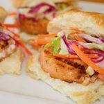 alaskan salmon rainbow slaw sliders