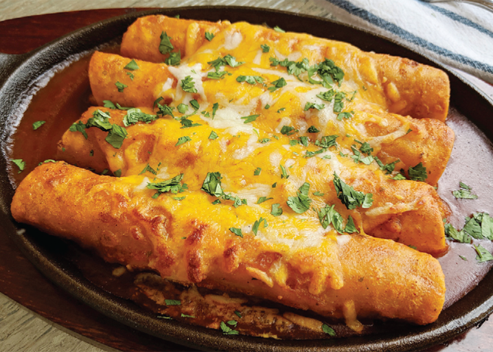 Chicken Chimichangas with Ranchero Sauce