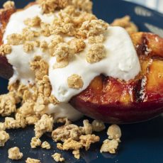 Grilled Peaches with Granola
