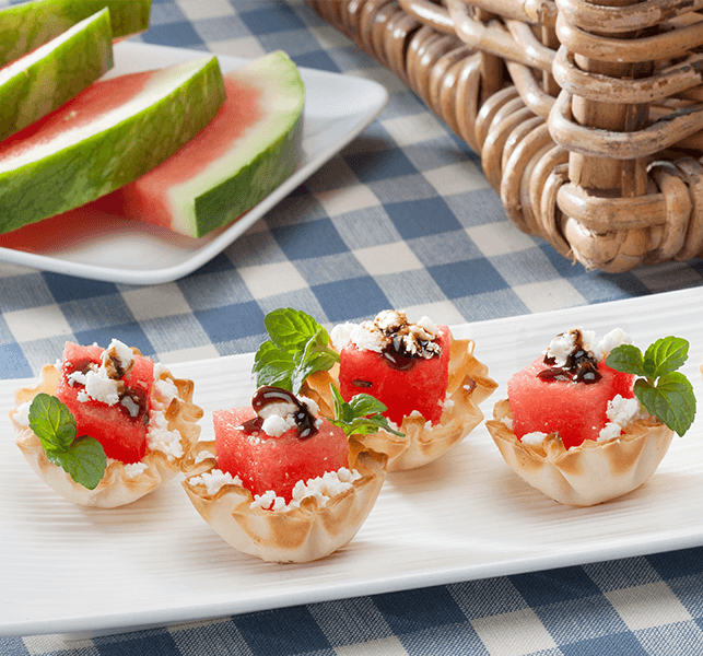 Watermelon & Feta Phyllo Cups