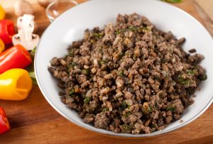 Ground Beef with Fried Mushrooms