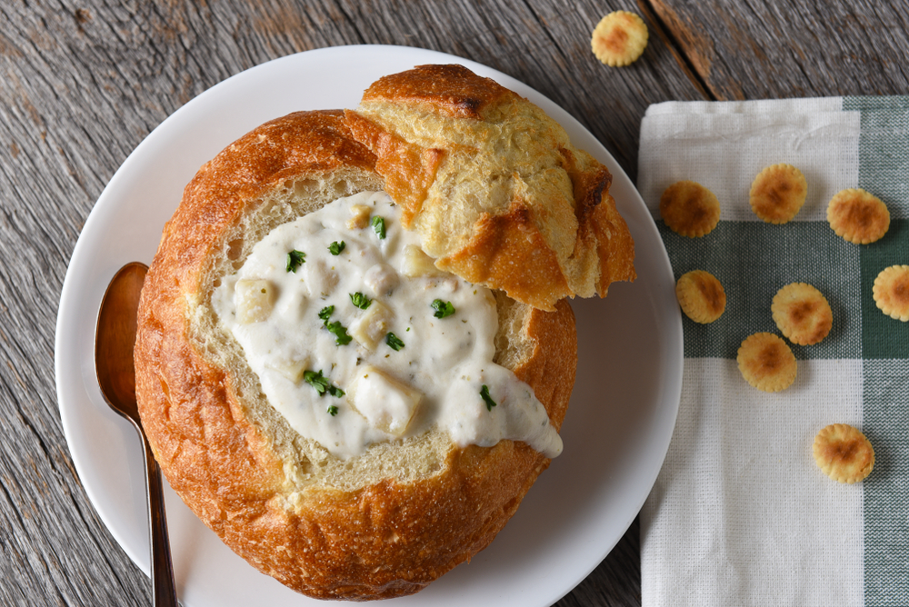 janey lou bread bowl ivars clam chowder