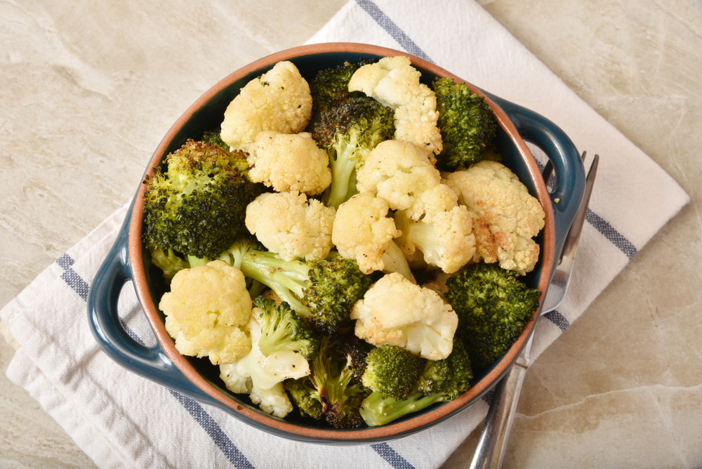 roasted cauliflower and broccoli