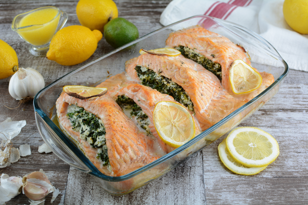 Keto Creamy Spinach Stuffed Salmon