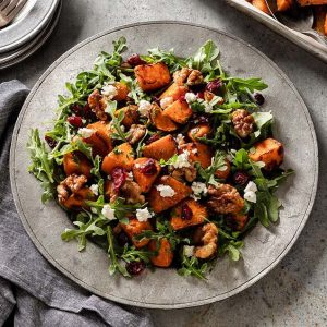 Maple, Bacon, Sweet Potato & Arugula Salad