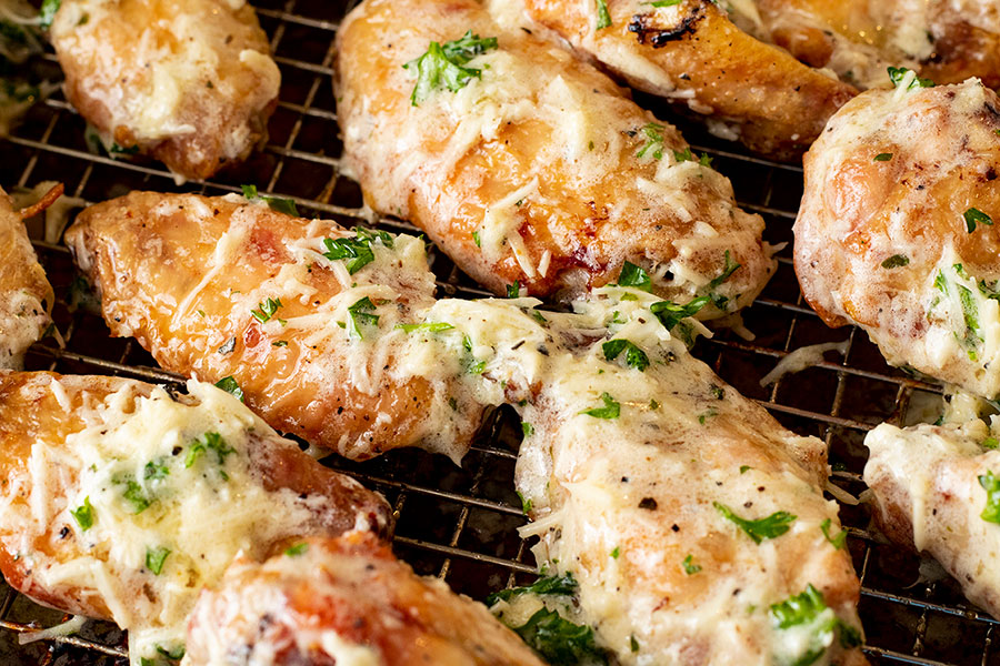 Garlic Parmesan Baked Chicken Wings