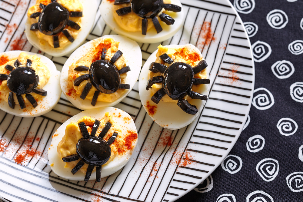 Spider Deviled Eggs