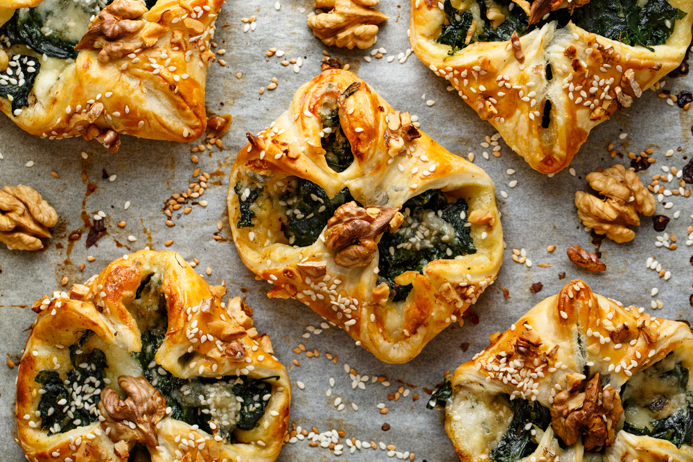 Spinach Cheese & Walnut Puffs