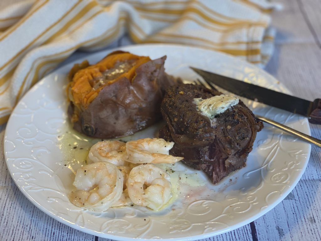 kim chef shamy shrimp and filet mignon