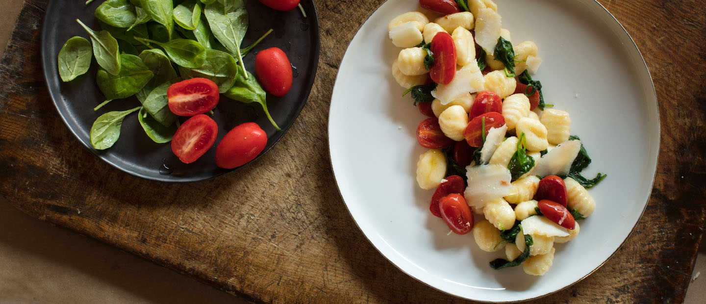 Skillet Gnocchi with Tomatoes, Spinach & Parmesan
