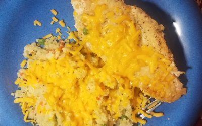 cheesy chicken and cauliflower rice medly