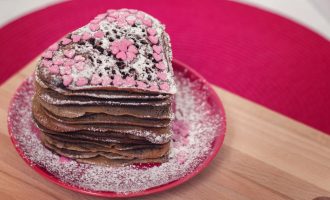 Chocolate Heart Pancakes