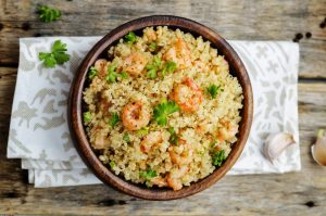 spicy garlic shrimp and quinoa