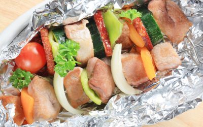 pork and vegetable foil packet