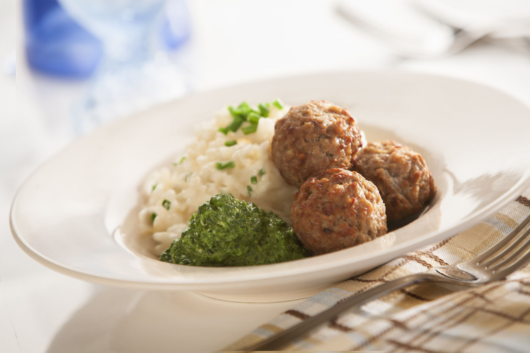 Italian Style Meatball Risotto with Basil Pesto Alisons Pantry