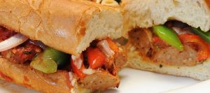 Dutch Oven Sausage and Peppers Sandwiches