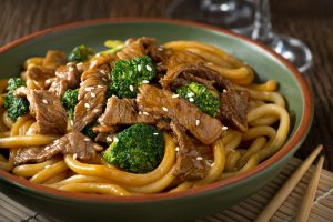 teriyaki beef and yakisoba