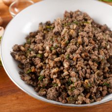 Ground Beef with Fried Mushrooms