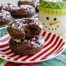 Chocolate Peppermint Cake Donuts
